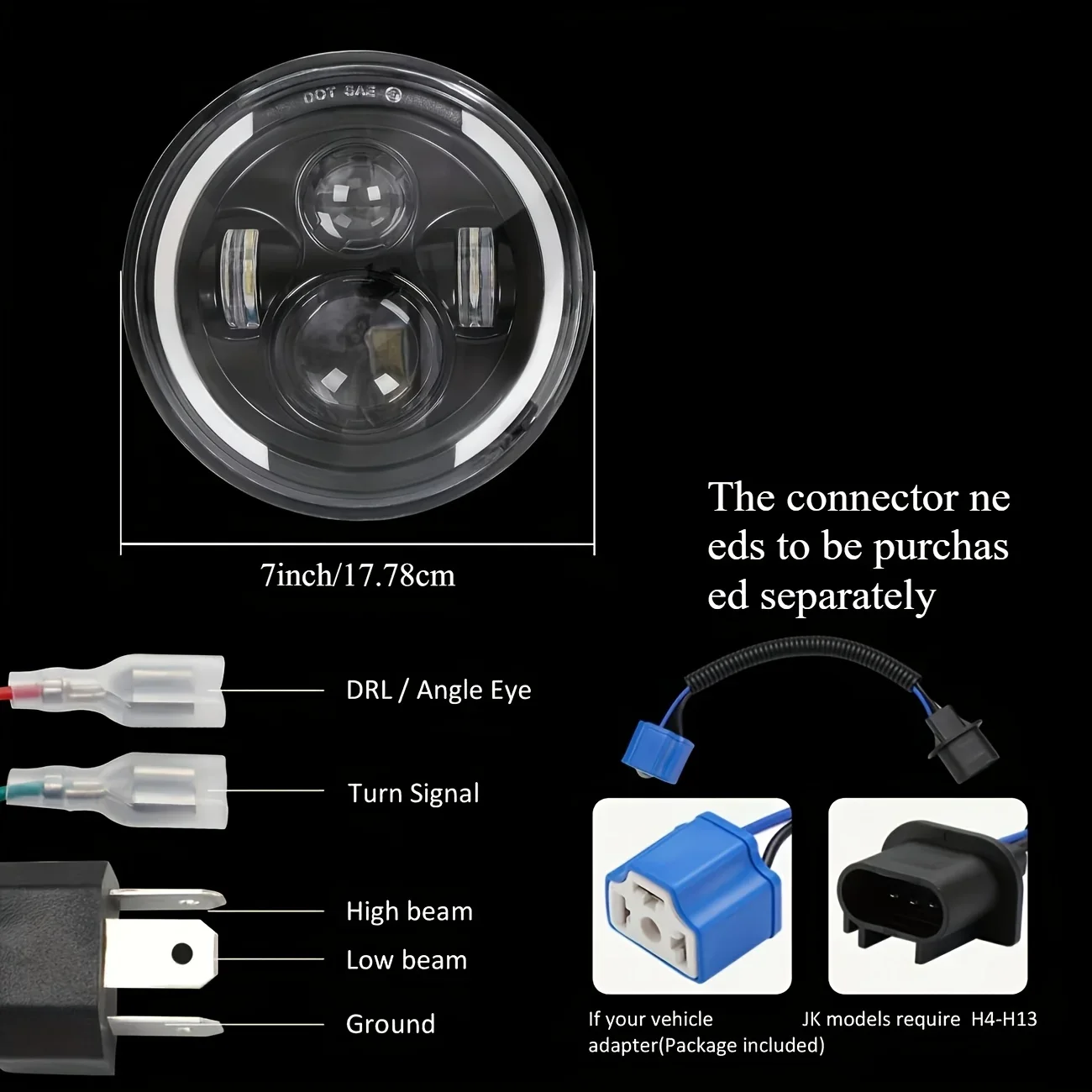50W 7Inch 17.78cm LED Angel Ey - đánh giá và giá Universal Motorcycle Led Headlight Projector